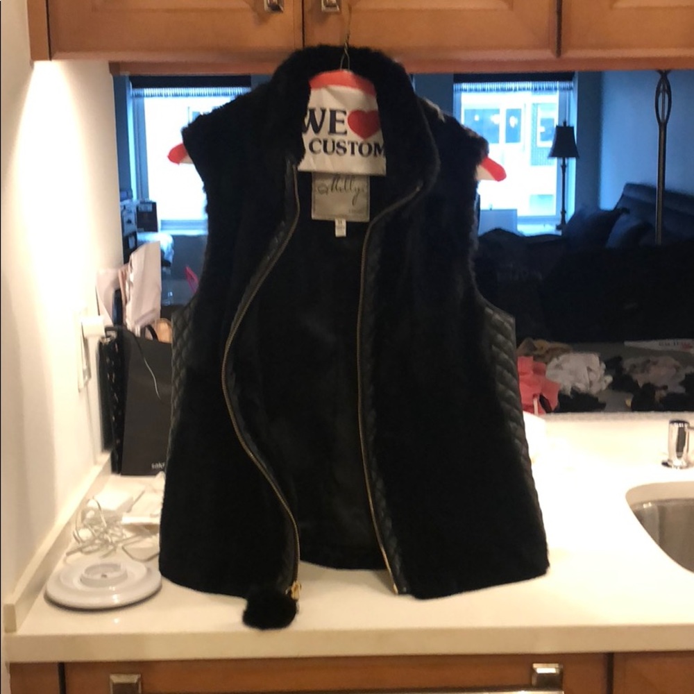 MIlly fur and leather zip up vest